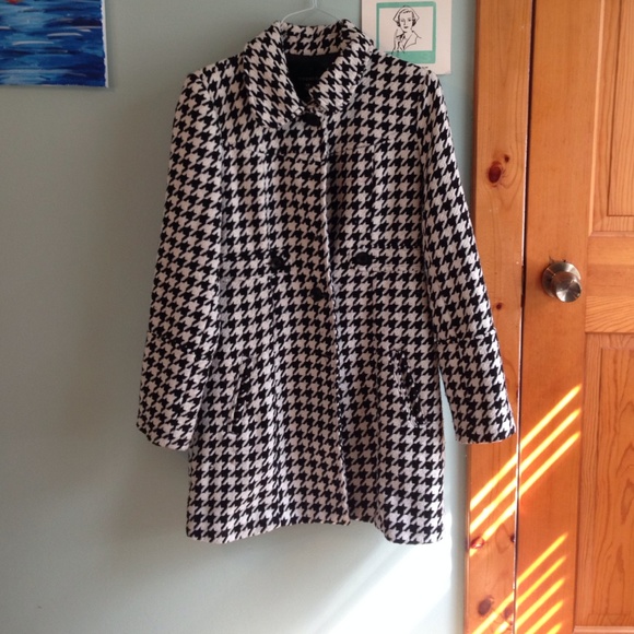 A cute kids black and white pea coat