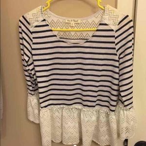 Navy and White summer top