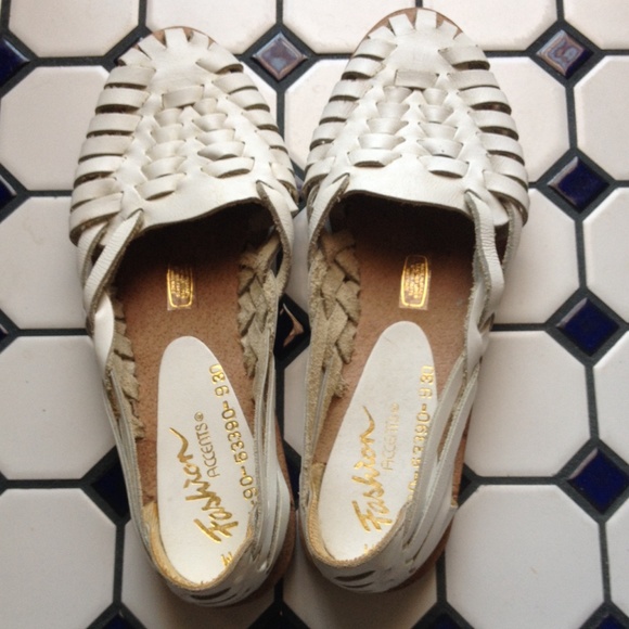White Leather Flats