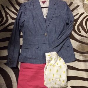 Merona Chambray Blazer NWOT