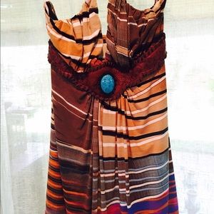 Sky shirt with leather detail