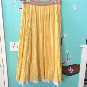 EXPRESS Long Bright Yellow Skirt. Size S