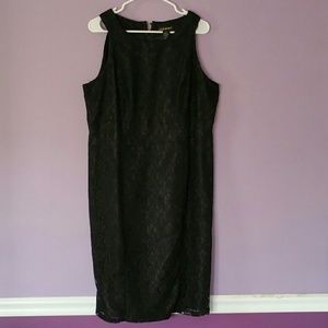 Lane Bryant  black lace overlay dress