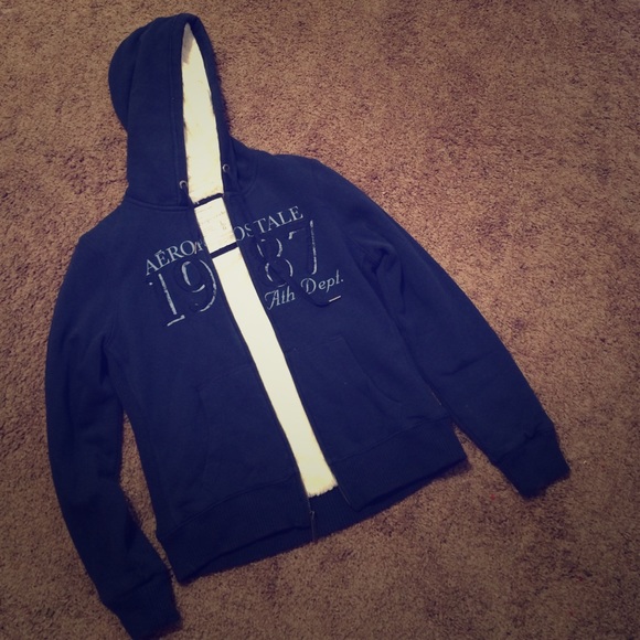 thick blue zip up