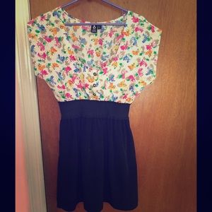 Floral and Black Dress