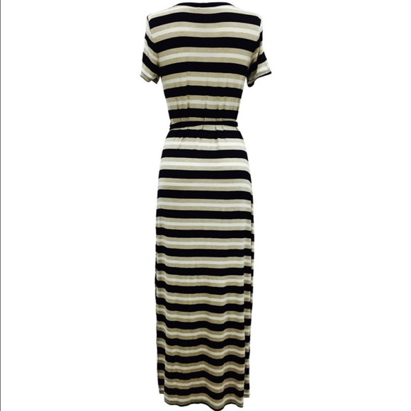 Calvin K long striped maxi dress with side slit - Picture 3 of 4