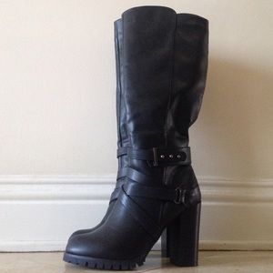 Forever 21 Long Black Leather Boots 💀