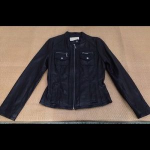 Michael Kors black leather biker  jacket