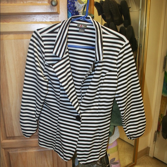 Black and White Striped Blazer/Jacket.