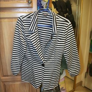 Black and White Striped Blazer/Jacket.