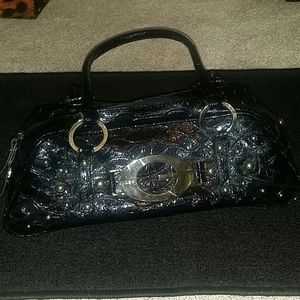 Black leather GUESS purse