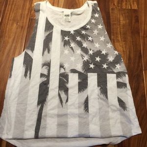 PINK American flag muscle tank