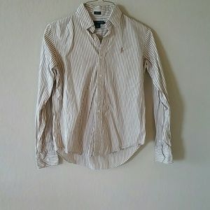 Ralph Lauren khaki and white stripe shirt