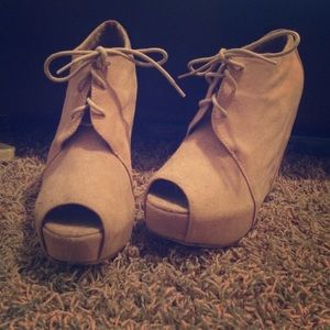 Nude Platform Wedges