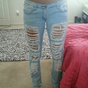 Charlet rousse ripped jean skinny