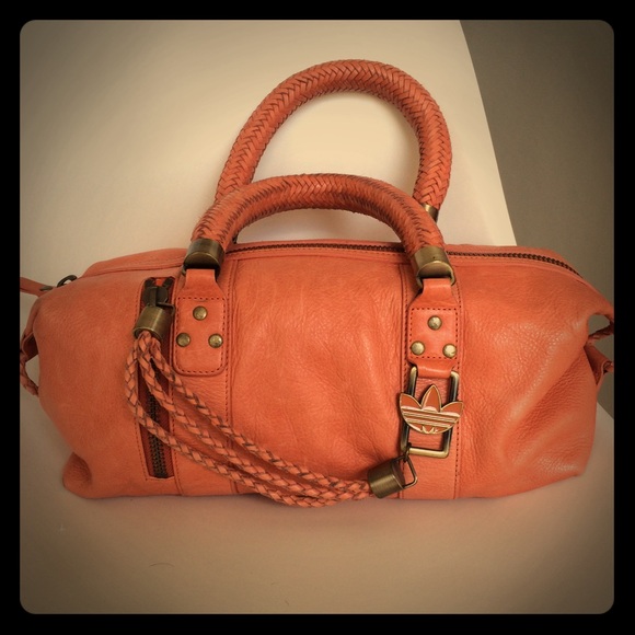 Adidas orange leather handbag