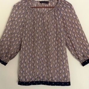 NWT LIMITED Blouse with birds/polka dot print XS