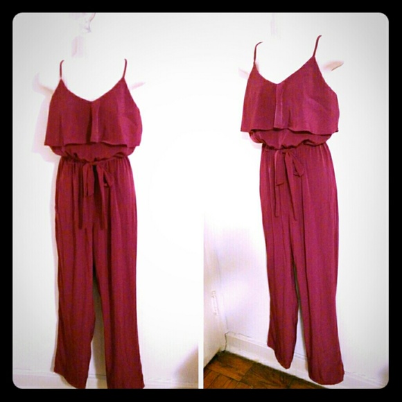 Dark Pink/Fuchsia Spaghetti Strap Jumpsuit