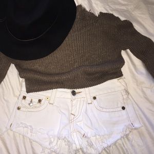 True Religion Joey Shorts (White Distressed Denim)