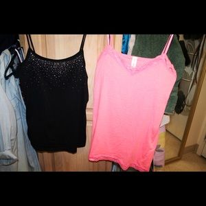 Pink (xxl) Black tank tops (large), good condition