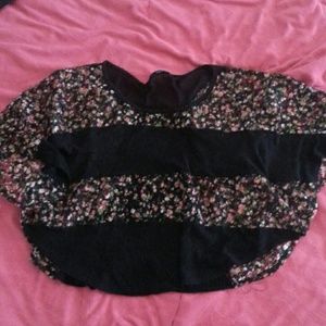 Floral stripped crop top