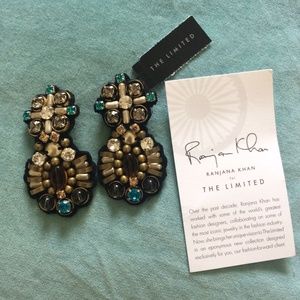 NWT RANJANA KHAN / LIMITED Clip On Beaded Earrings