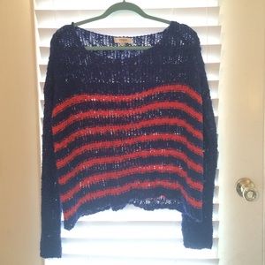 Orange and blue sweater