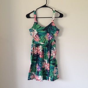 Forever 21 tropical cutout dress