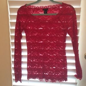 Red lace top