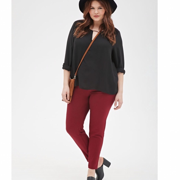 Forever 21 Denim - Burgundy skinny jeans