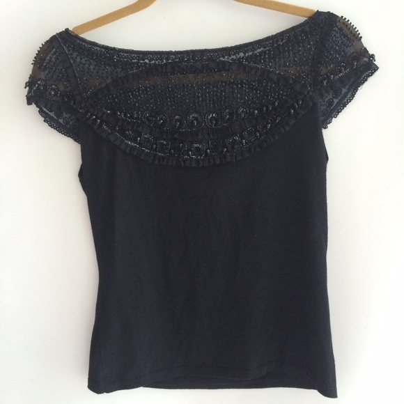 Naeem Khan beaded cashmere top