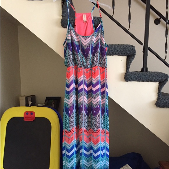 Aztec chevron print maxi dress