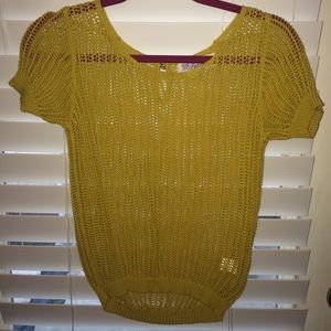Mustard yellow crochet top