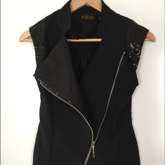 Black vest with sequin details