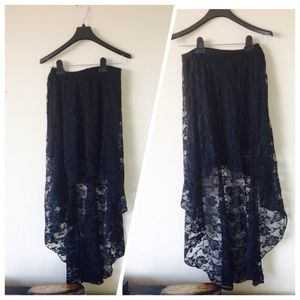 Long black veil skirt