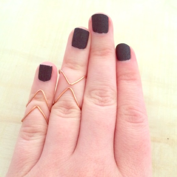 Love Wire Ring & 1 Set Of Chevron Rings Bundle