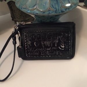 Coach  Black/Silver hardware Wristlet