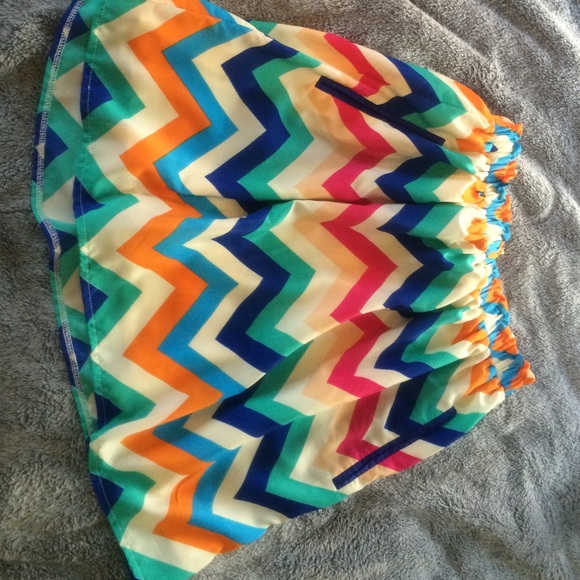 Colorful chevron skirt