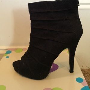 Black peep toe booties