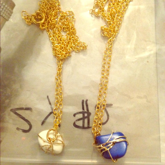 Handmade brass wire wrapped necklace