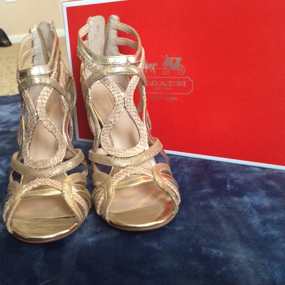 Coach gold heels