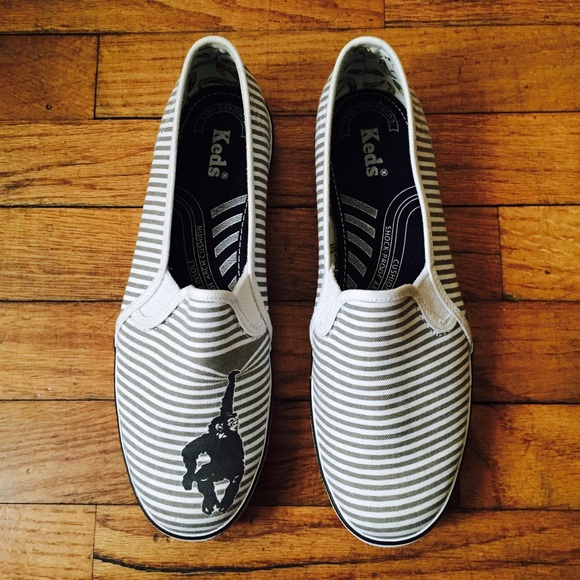 Keds light canvas slip-ons: Monkey Biz 🐒🐵