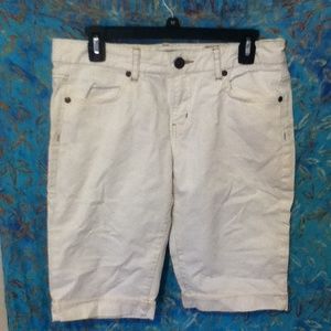 White Denim Bermuda Shorts