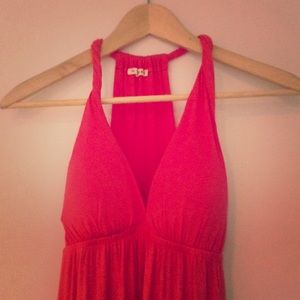 Coral pink long maxi dress