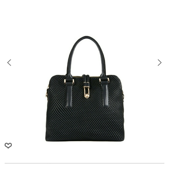 Black quilted handbag