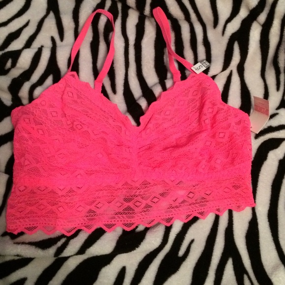 Victoria's Secret Hot pink Lace Bralette