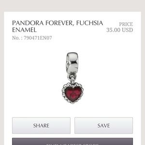 Pandora Forever Charm-Fuchia