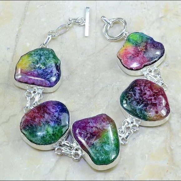 Drusy Agate Sterling Silver Bracelet