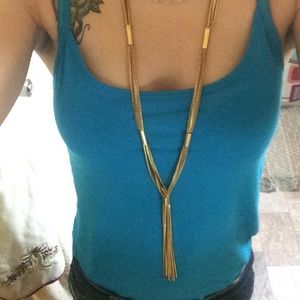 Gold multiple chain necklace