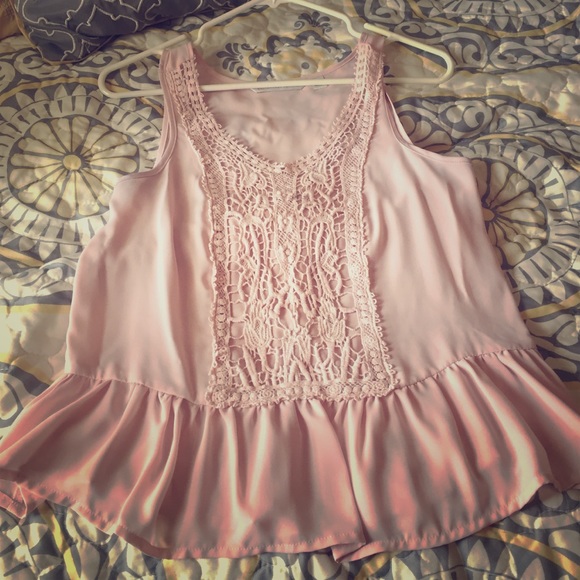 Light pink peplum tank top